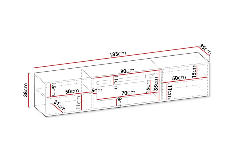 Juniskär Tv-skåp 183 cm - Vit - Möbler - TV- & Mediamöbler - TV-skåp