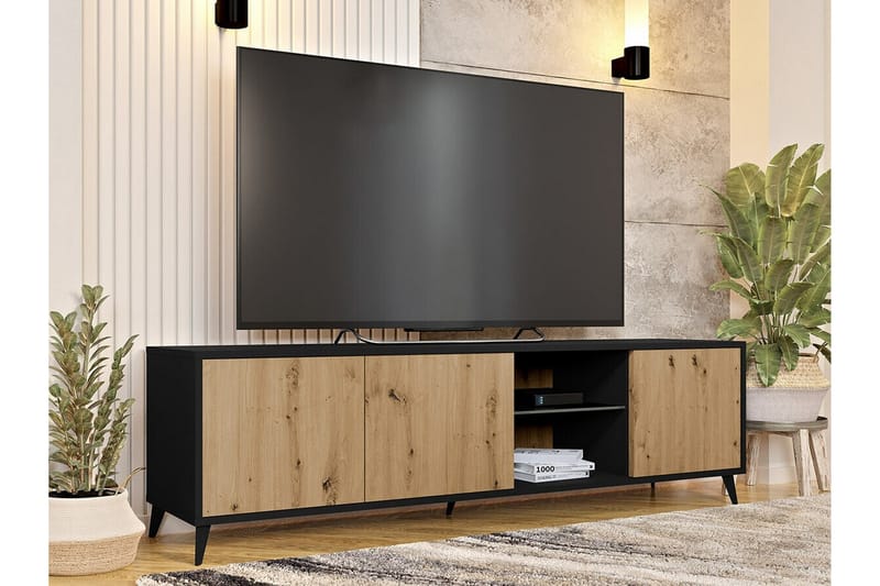 Tv-skåp Kintore 180 cm - Svart - TV-skåp