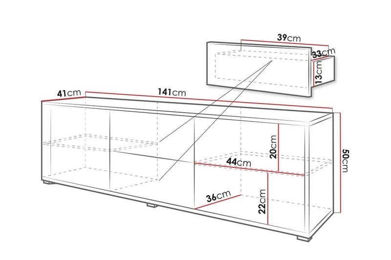 Kintore Tv-skåp 141 cm - Möbler - TV- & Mediamöbler - TV bänk & mediabänk