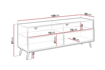 Kintore Tv-skåp 150 cm - Svart - Möbler - TV- & Mediamöbler - TV-skåp