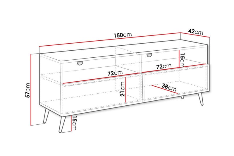 Kintore Tv-skåp 150 cm - Svart - Möbler - TV- & Mediamöbler - TV-skåp