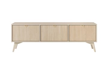 Klinkerville Tv-skåp - Med förvaring x 3 - Ljus trä - D28xH32xH158 cm - Beige - Möbler - TV- & Mediamöbler - TV-skåp