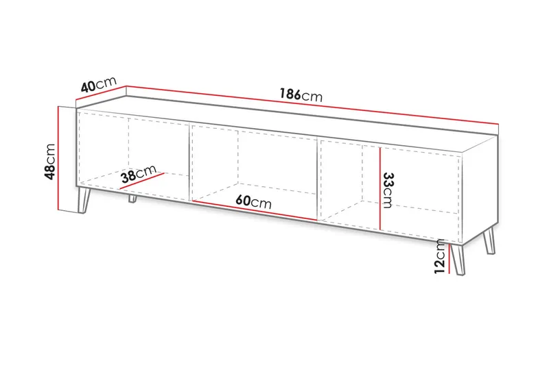 Novaj Tv-skåp 155 cm - Svart - Möbler - TV- & Mediamöbler - TV-skåp