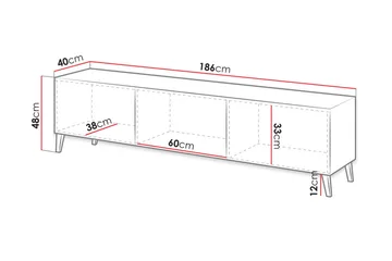 Novaj Tv-skåp 155 cm - Svart - Möbler - TV- & Mediamöbler - TV bänk & mediabänk