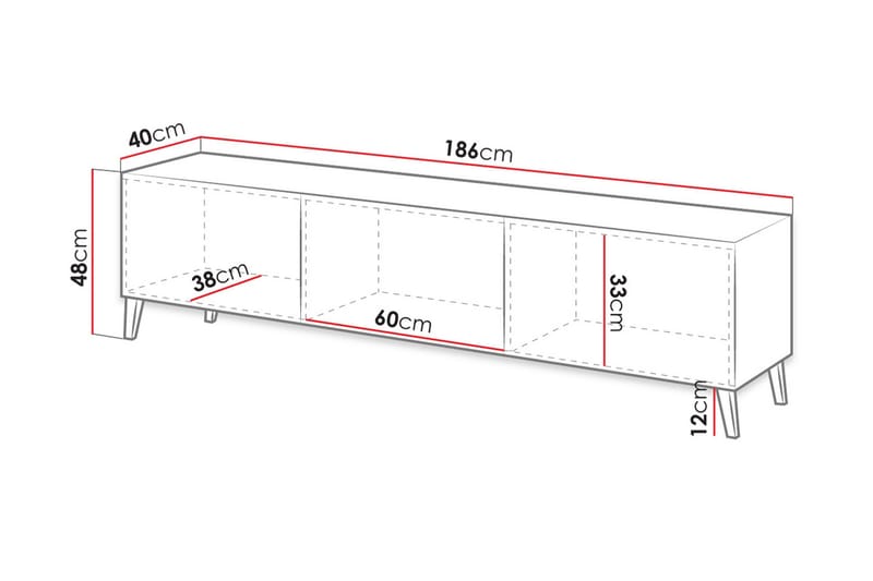 Novaj Tv-skåp 155 cm - Svart - Möbler - TV- & Mediamöbler - TV bänk & mediabänk