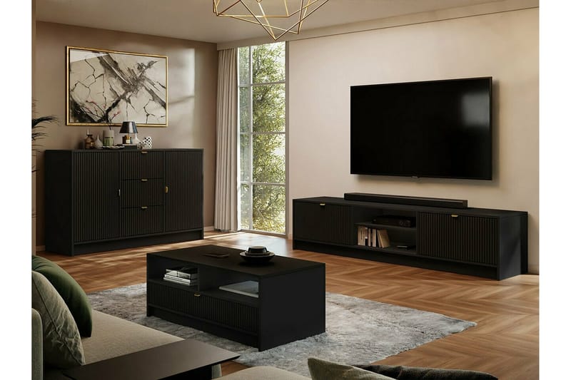 Novaj TV-skåp 180 cm - Svart - Möbler - TV- & Mediamöbler - TV bänk & mediabänk