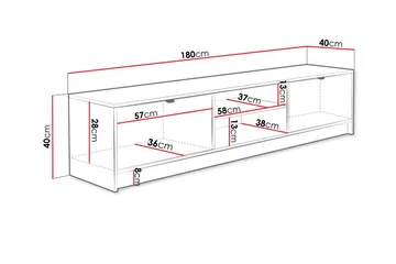 Novaj Tv-skåp 180 cm - Vit - Möbler - TV- & Mediamöbler - TV-skåp