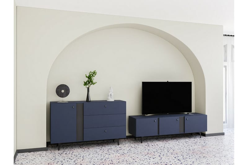 Tv-skåp Rathmore 165 cm - Blå - TV-skåp