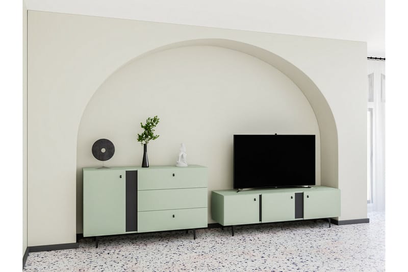 Tv-skåp Rathmore 165 cm - Grön - TV-skåp