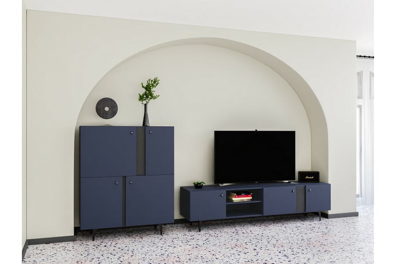 Tv-skåp Rathmore 200 cm - Blå - TV-skåp