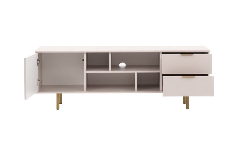 Staffin Golvstående Tv Bänk 150 cm med Förvaring i Målat Trä - Beige - Möbler - TV- & Mediamöbler - TV bänk & mediabänk