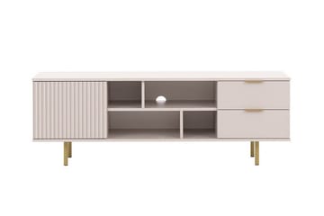 Staffin Golvstående Tv Bänk 150 cm med Förvaring i Målat Trä - Beige - Möbler - TV- & Mediamöbler - TV bänk & mediabänk