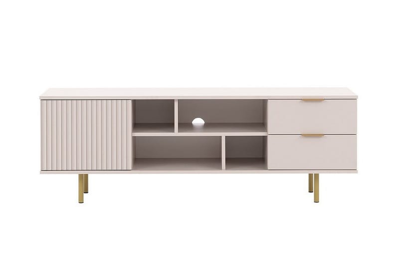 Staffin Golvstående Tv Bänk 150 cm med Förvaring i Målat Trä - Beige - Möbler - TV- & Mediamöbler - TV bänk & mediabänk