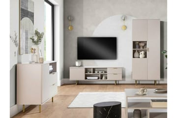 Staffin Golvstående Tv Bänk 150 cm med Förvaring i Målat Trä - Beige - Möbler - TV- & Mediamöbler - TV bänk & mediabänk