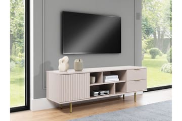 Staffin Golvstående Tv Bänk 150 cm med Förvaring i Målat Trä - Beige - Möbler - TV- & Mediamöbler - TV bänk & mediabänk