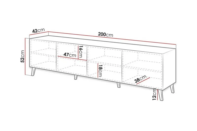 Strontian Tv-skåp 200 cm Scandinavian Choice Black - Möbler - TV- & Mediamöbler - TV-skåp
