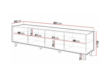 Strontian Tv-skåp 201 cm Scandinavian Choice Black - Möbler - TV- & Mediamöbler - TV-skåp