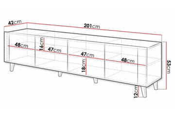 Strontian Tv-skåp 201 cm Scandinavian Choice Black - Möbler - TV- & Mediamöbler - TV-skåp