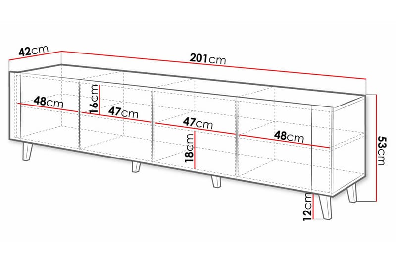 Strontian Tv-skåp 201 cm Scandinavian Choice Black - Möbler - TV- & Mediamöbler - TV-skåp