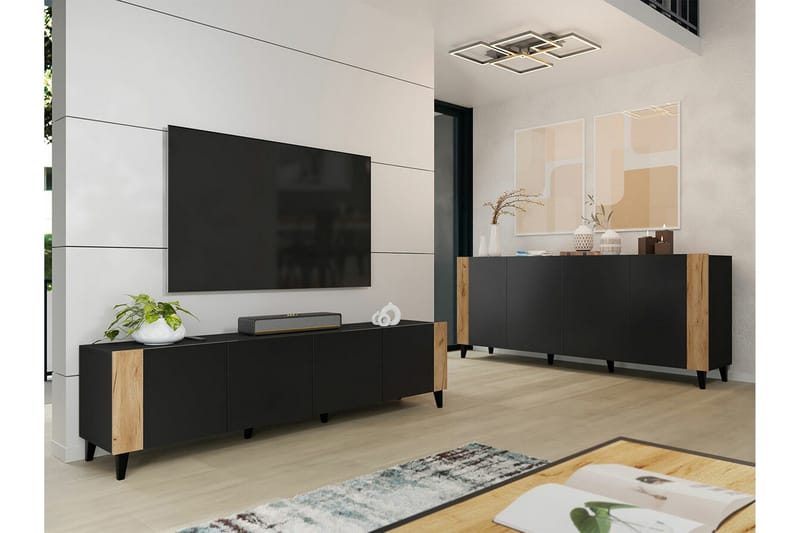 Strontian Tv-skåp 201 cm Scandinavian Choice Black - Möbler - TV- & Mediamöbler - TV-skåp