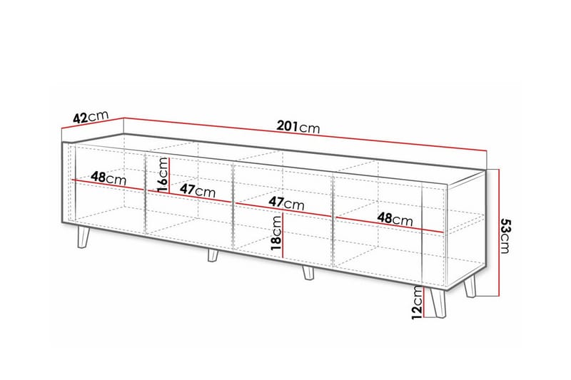Strontian Tv-skåp 201 cm Scandinavian Choice White - Möbler - TV- & Mediamöbler - TV-skåp