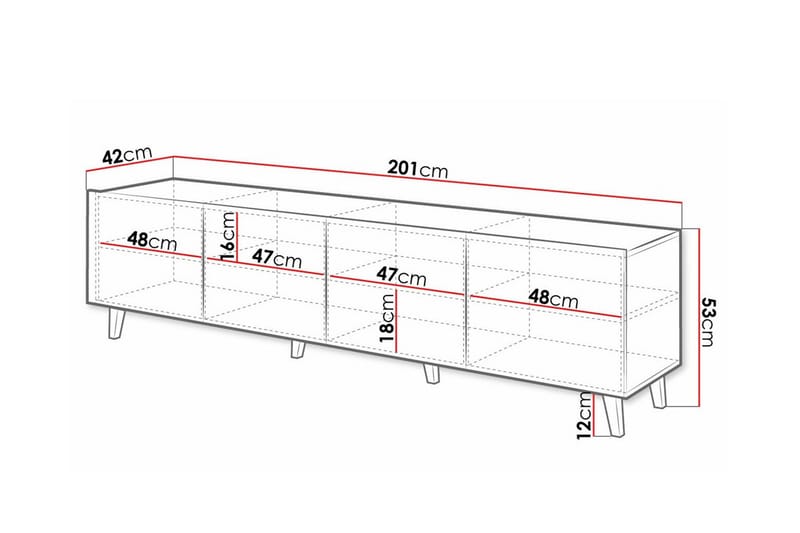 Strontian Tv-skåp 201 cm Scandinavian Choice White - Möbler - TV- & Mediamöbler - TV-skåp