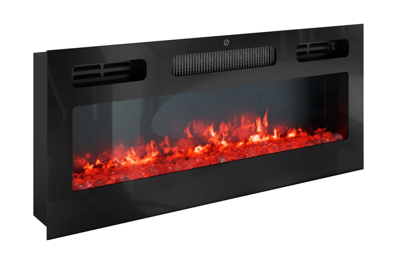 Tv bänk Glenndale med Förvaring + LED kamin + Belysning 190 - Svart - Möbler - TV- & Mediamöbler - TV-skåp