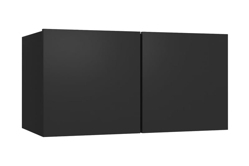 TV-skåp 10 delar svart spånskiva - Svart - TV-skåp
