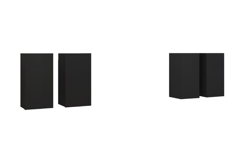 TV-skåp 4 delar svart 30,5x30x60 cm spånskiva - Svart - TV-skåp
