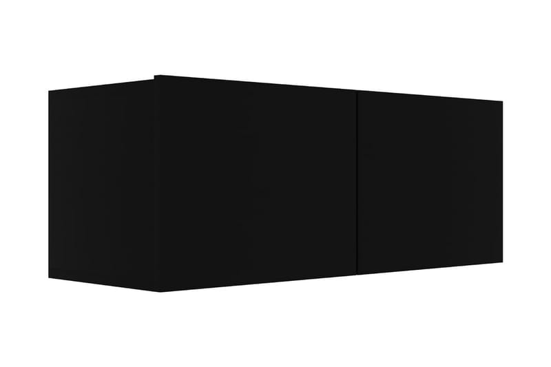 TV-skåp 4 delar svart spånskiva - Svart - TV-skåp