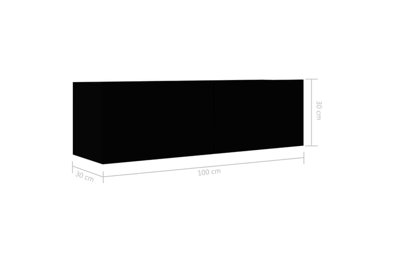TV-skåp 4 st svart 100x30x30 cm spånskiva - Svart - TV-skåp