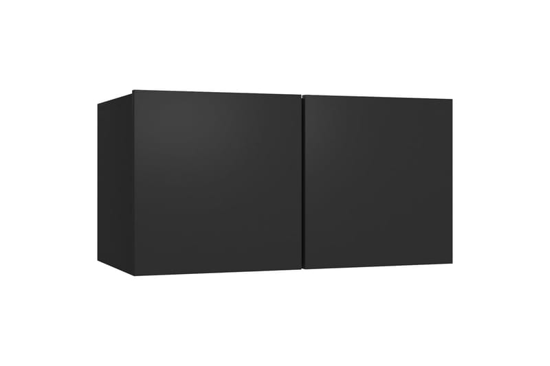 TV-skåp 4 st svart 60x30x30 cm spånskiva - Svart - TV-skåp