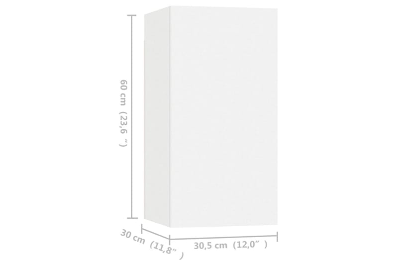 TV-skåp 4 st vit 30,5x30x60 cm spånskiva - Vit - TV-skåp