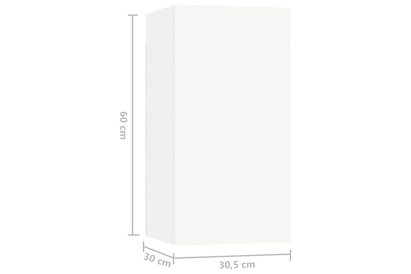TV-skåp 7 st vit 30,5x30x60 cm spånskiva - Vit - TV-skåp