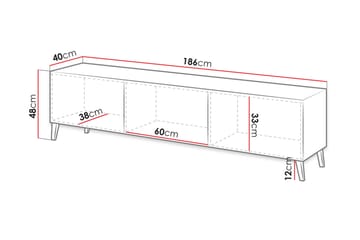 Tv-skåp Demjen 155 cm - Svart - Möbler - TV- & Mediamöbler - TV-skåp