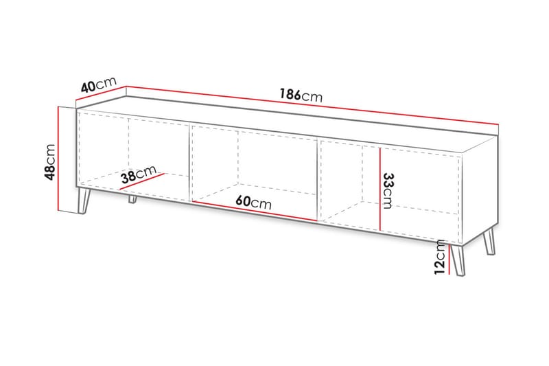 Tv-skåp Demjen 155 cm - Svart - Möbler - TV- & Mediamöbler - TV-skåp