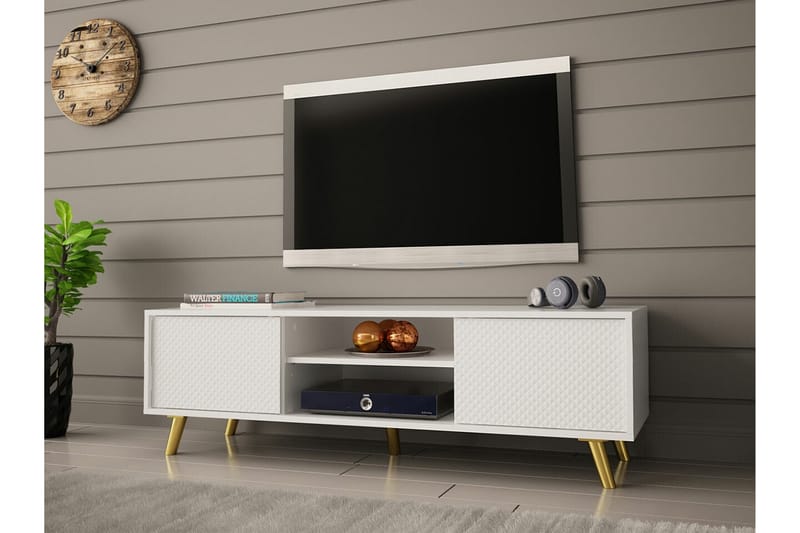 Tv-skåp Glenndale 140 cm - Vit - Möbler - TV- & Mediamöbler - TV-skåp