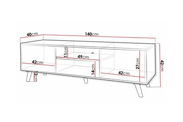 Tv-skåp Glenndale 140 cm - Vit - Möbler - TV- & Mediamöbler - TV-skåp