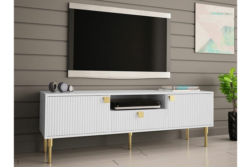 Tv-skåp Glenndale 160 cm - Vit - Möbler - TV- & Mediamöbler - TV-skåp