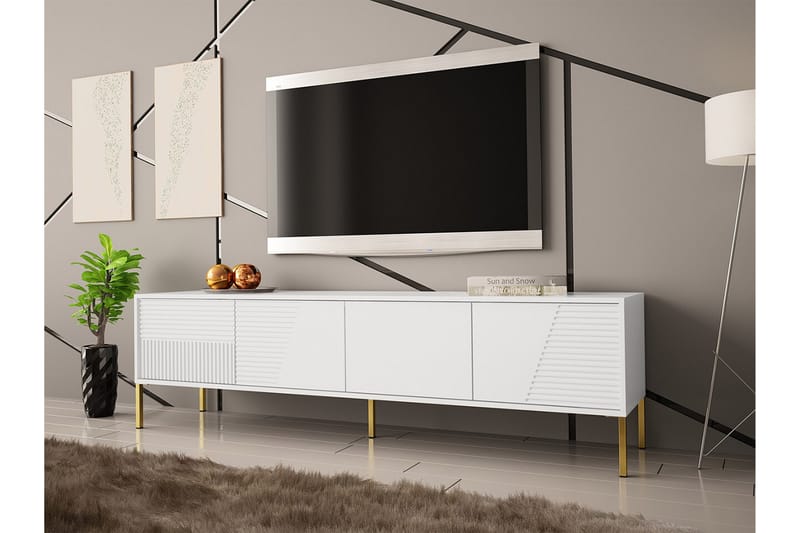 Tv-skåp Glenndale 190 cm - Vit - Möbler - TV- & Mediamöbler - TV-skåp