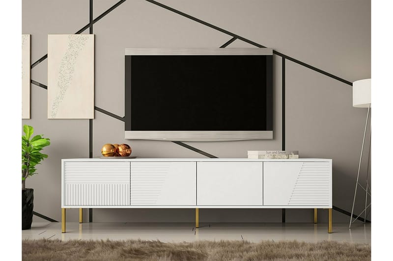 Tv-skåp Glenndale 190 cm - Vit - Möbler - TV- & Mediamöbler - TV-skåp