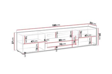 Tv-skåp Juniskär 180 cm - Vit - Möbler - TV- & Mediamöbler - TV-skåp