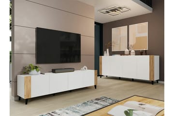 Tv-skåp Juniskär 201 cm - Vit - Möbler - TV- & Mediamöbler - TV-skåp