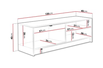 Tv-skåp Kintore 120 cm - Svart - Möbler - TV- & Mediamöbler - TV-skåp