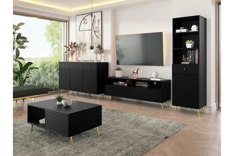 Tv-skåp Kintore 150 cm - Svart - Möbler - TV- & Mediamöbler - TV-skåp