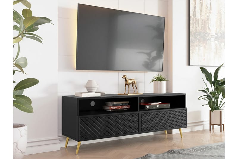 Tv-skåp Kintore 150 cm - Svart - Möbler - TV- & Mediamöbler - TV-skåp