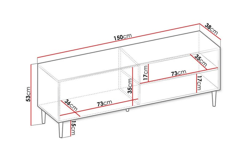 Tv-skåp Kintore 150 cm - Vit - Möbler - TV- & Mediamöbler - TV-skåp