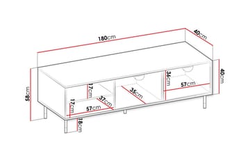 Tv-skåp Kintore 180 cm - Svart - Möbler - TV- & Mediamöbler - TV-skåp