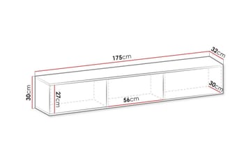Tv-skåp Klinkerville 175 cm - Svart - Möbler - TV- & Mediamöbler - TV-skåp