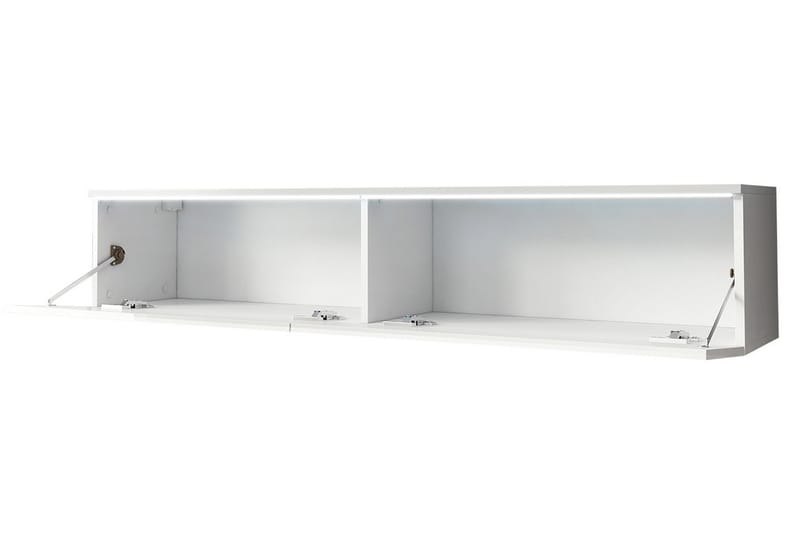 Tv-skåp Lourmais 140 cm Vit LED - Vit/Natur - TV-skåp